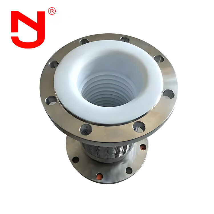 ท่ออ่อนโลหะลูกฟูกถักด้วยลวดสแตนเลสสตีลบุ PTFE DN8-DN400 สำหรับการถ่ายโอนของเหลวประสิทธิภาพสูง