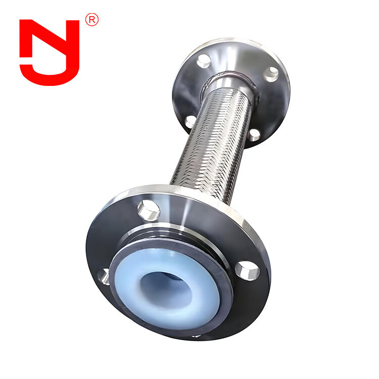 ท่ออ่อนโลหะลูกฟูกถักด้วยลวดสแตนเลสสตีลบุ PTFE DN8-DN400 สำหรับการถ่ายโอนของเหลวประสิทธิภาพสูง
