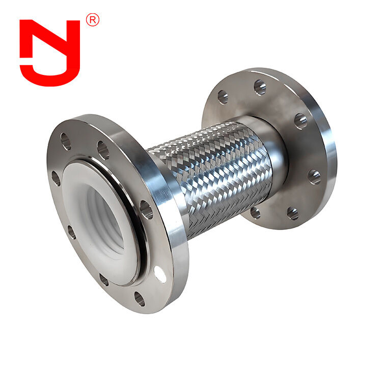 ท่ออ่อนโลหะลูกฟูกถักด้วยลวดสแตนเลสสตีลบุ PTFE DN8-DN400 สำหรับการถ่ายโอนของเหลวประสิทธิภาพสูง