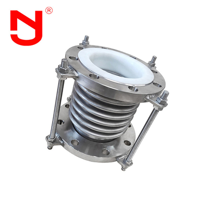 ข้อต่อขยายโลหะ SS316 ทนต่ออุณหภูมิสูง PTFE Lined Bellows Metal